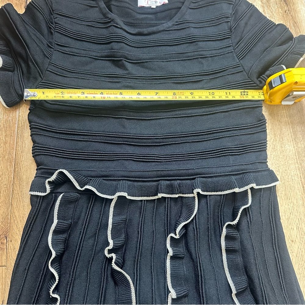 PARKER LENNY KNIT RUFFLED COCKTAIL DRESS Size XSmall - Picture 11 of 14
